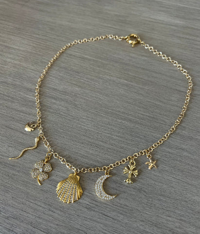 gold sands charm necklace