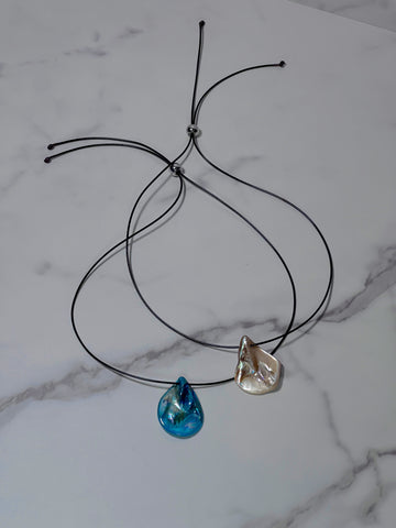 aquamarine shell necklace